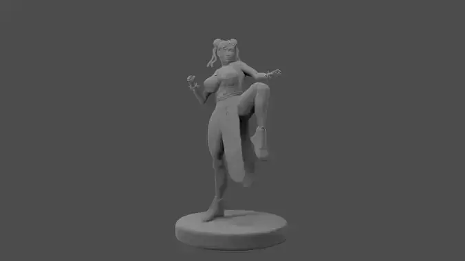 Chun Li Stylized Printable Model Big Breast