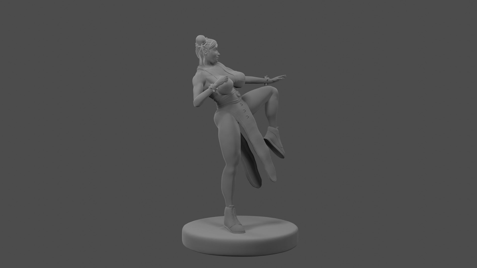 Chun Li Stylized Printable Model Big Breast 3D print model_9