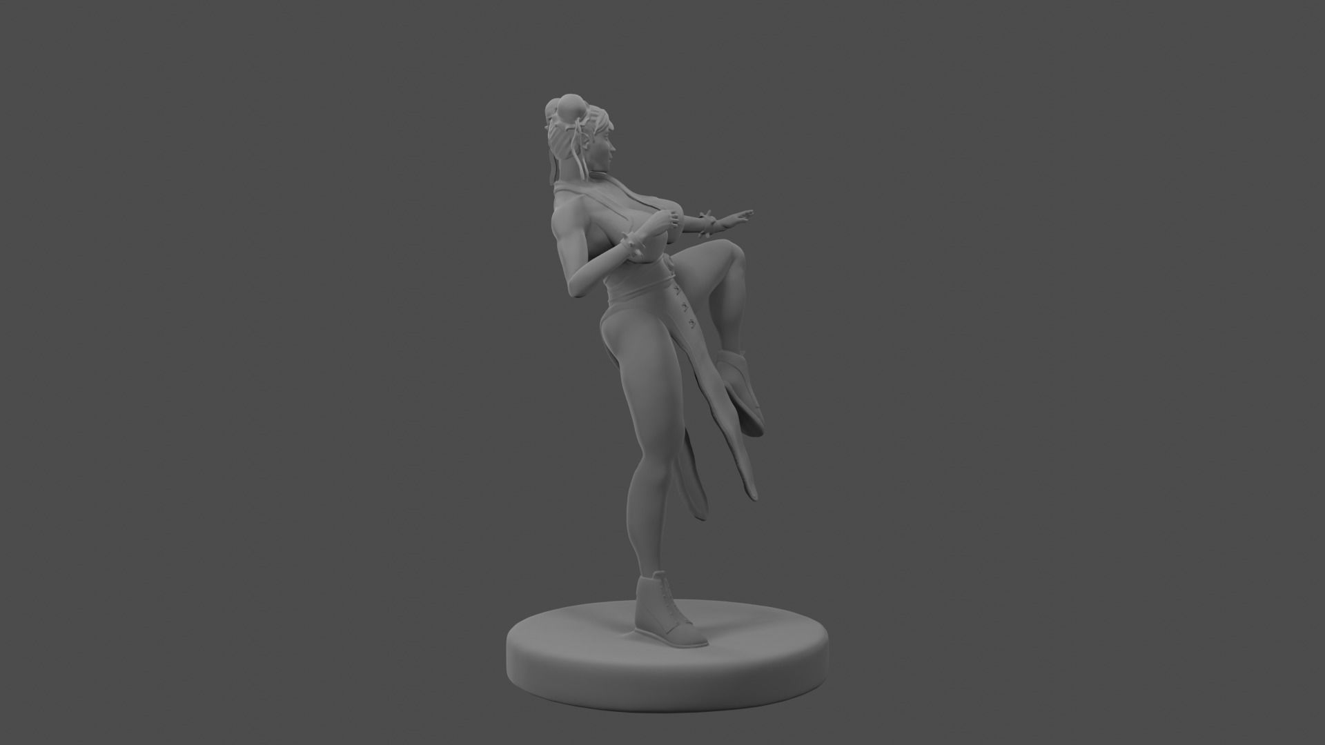 Chun Li Stylized Printable Model Big Breast 3D print model_10