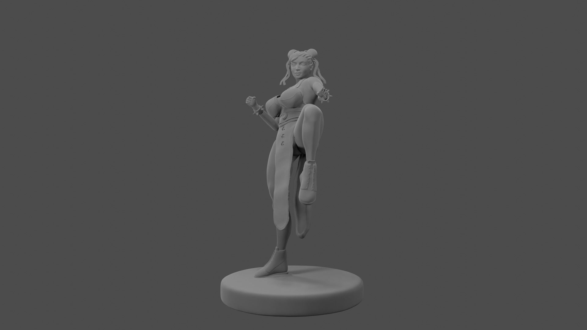 Chun Li Stylized Printable Model Big Breast 3D print model_5