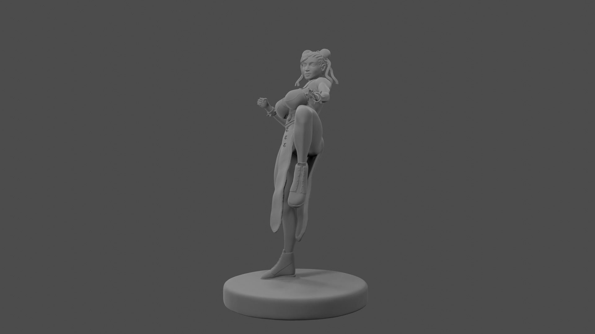 Chun Li Stylized Printable Model Big Breast 3D print model_11