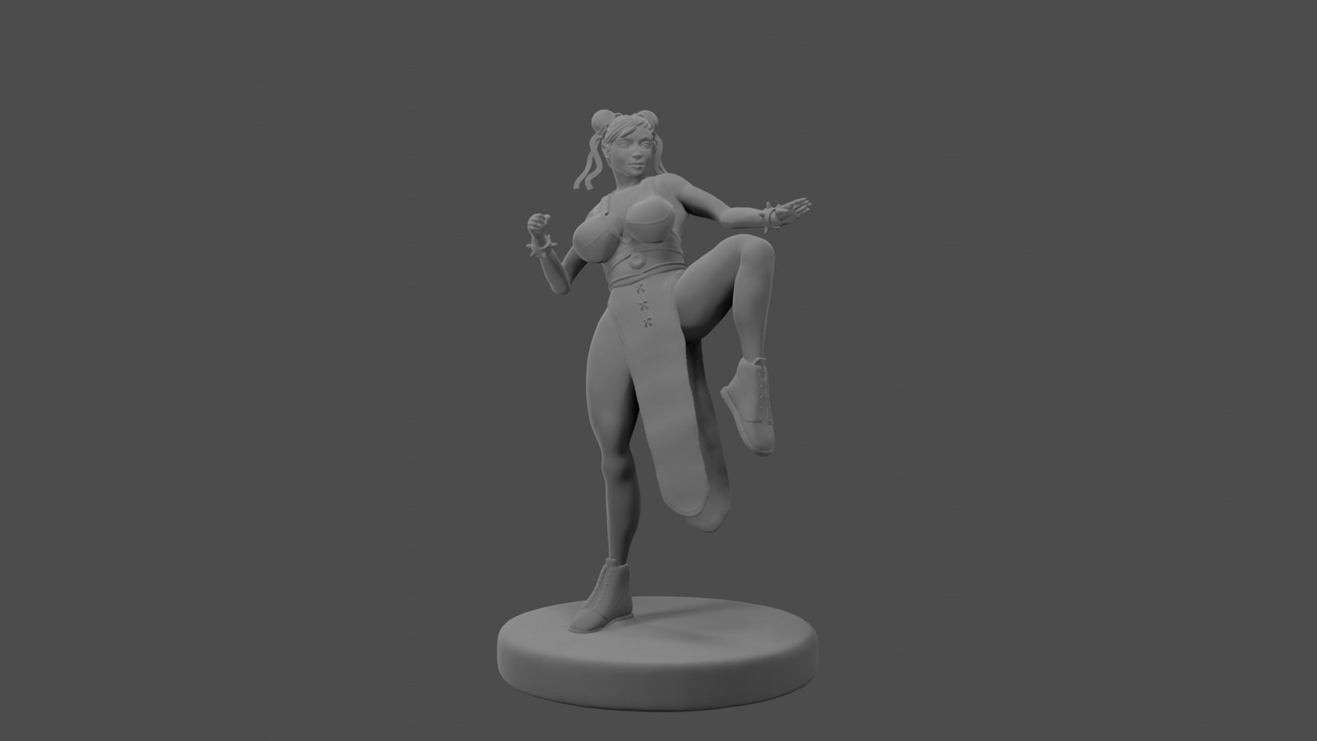 Chun Li Stylized Printable Model Big Breast 3D print model_6
