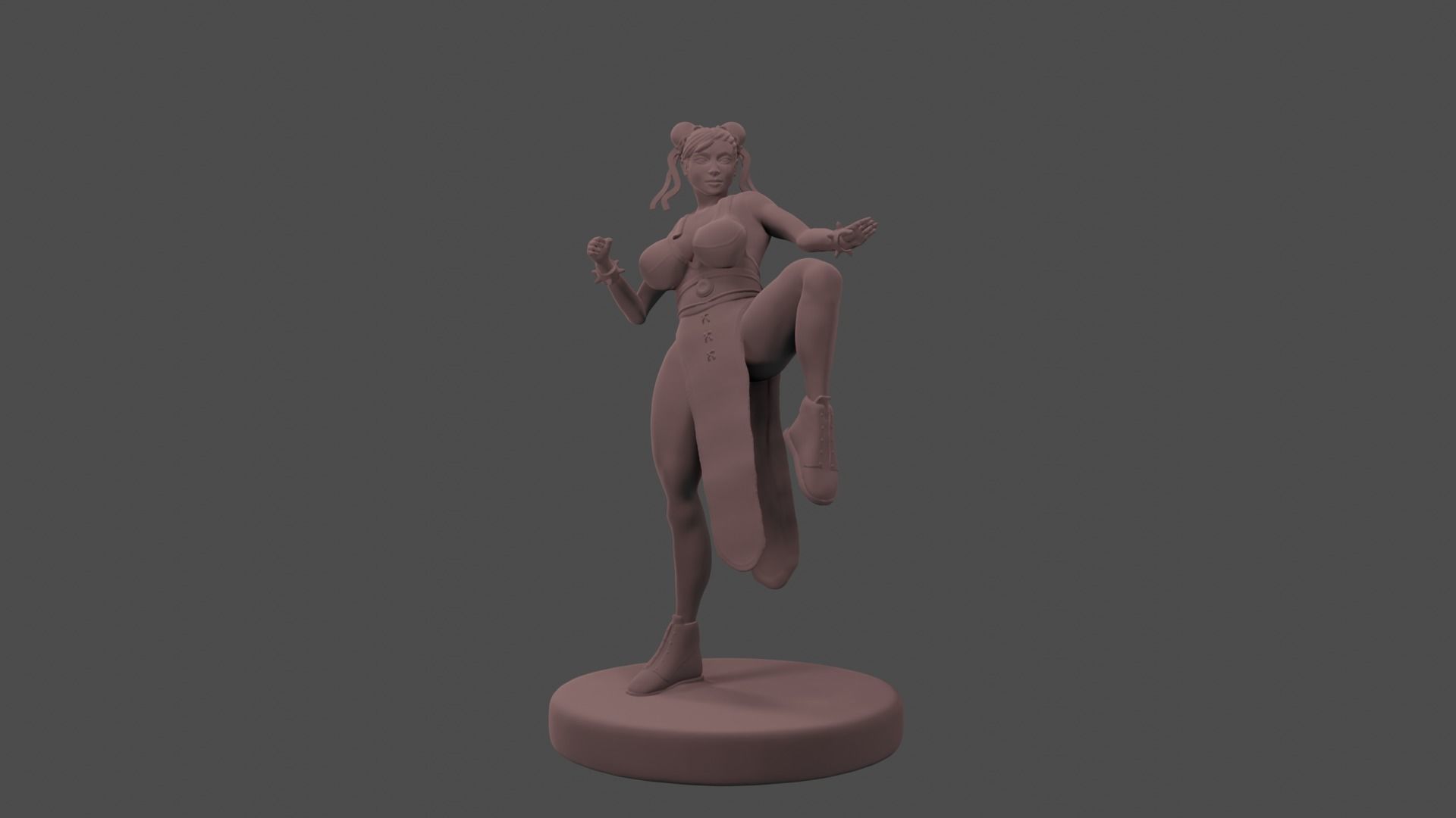 Chun Li Stylized Printable Model Big Breast 3D print model_2