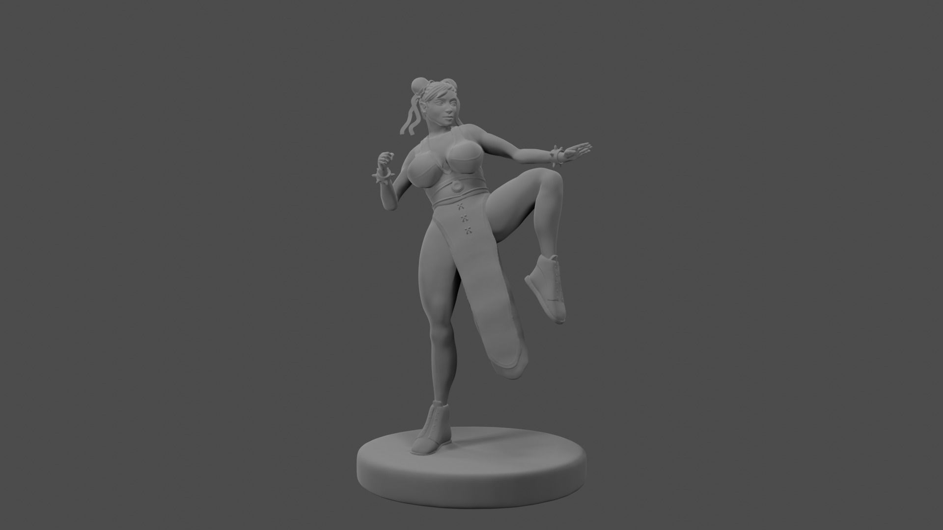 Chun Li Stylized Printable Model Big Breast 3D print model_7