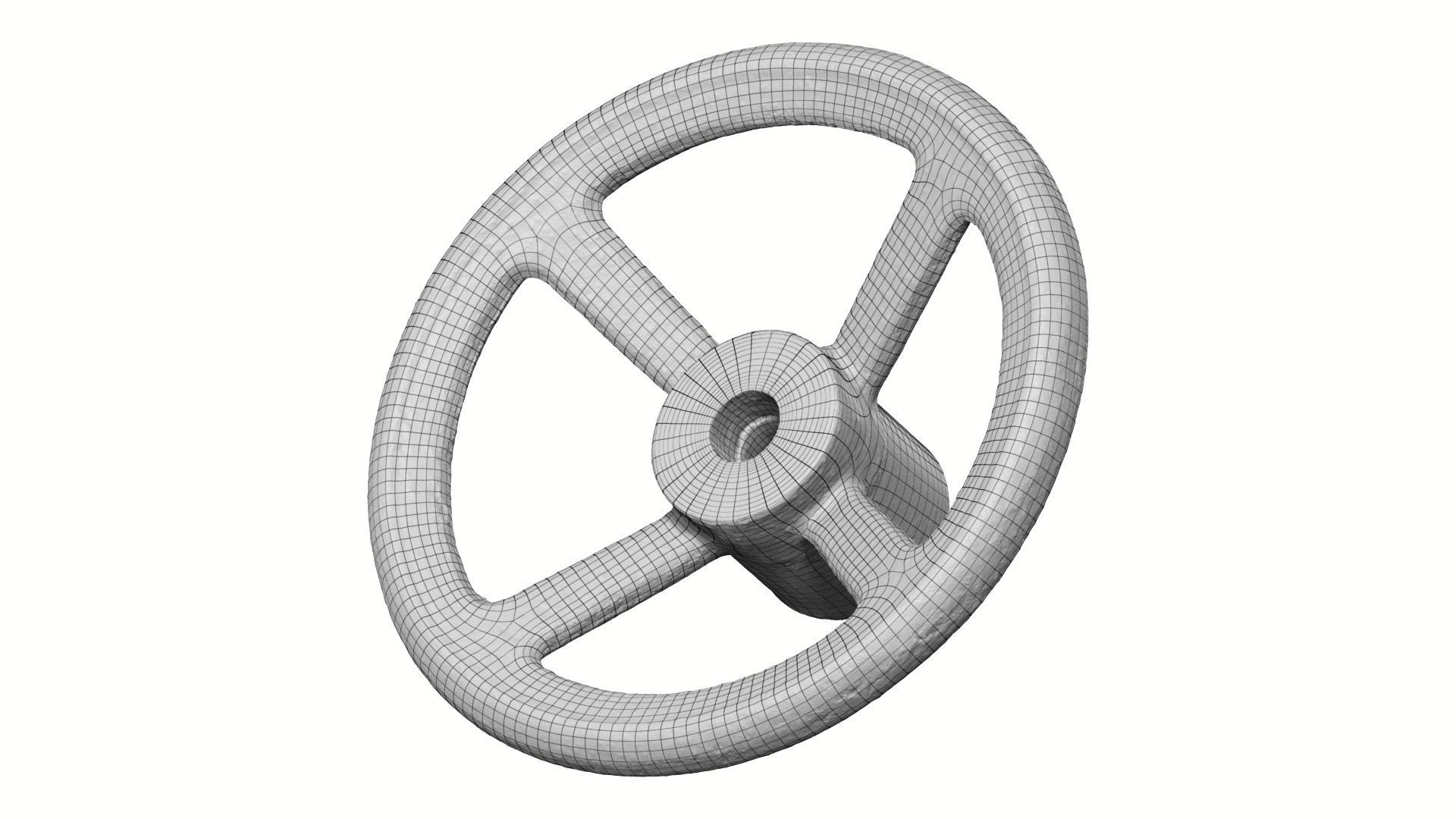 Steering Wheel Raw Scanned 3D model_8