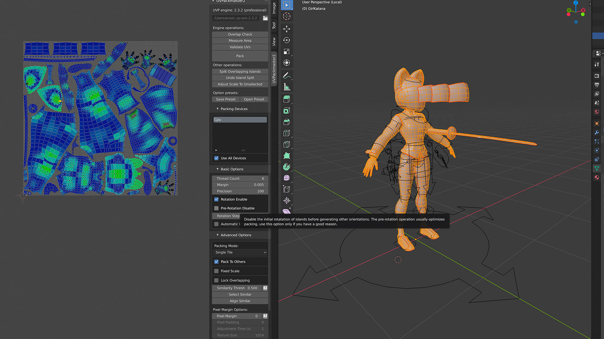 Katana Girl Low-poly 3D model_10