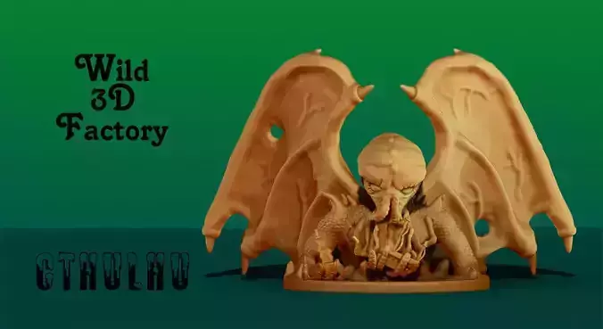 Lovecraft Mythology Great Cthulhu 3D Model Printable Ancient One 3D print model