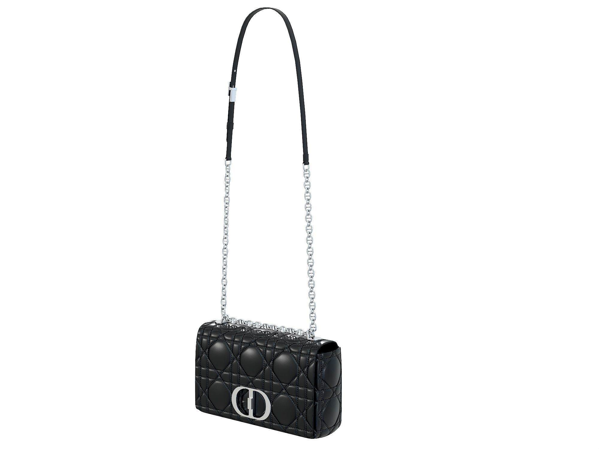 DIOR Caro Bag Black Low-poly 3D model_1