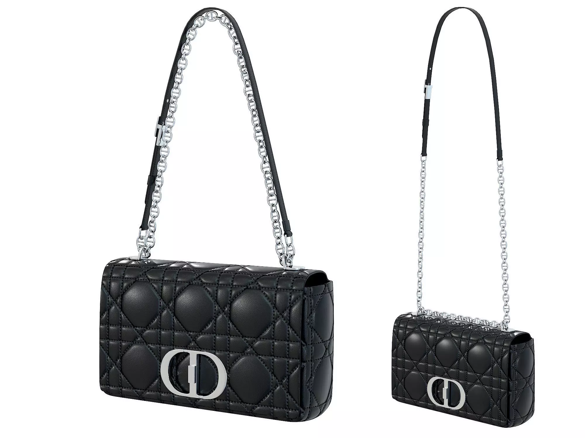 DIOR Caro Bag Black Low-poly 3D model_0