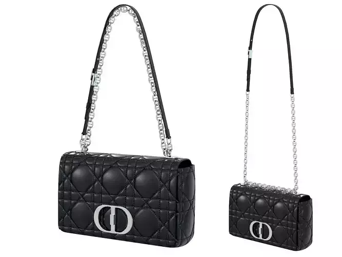 DIOR Caro Bag Black Low-poly 3D model