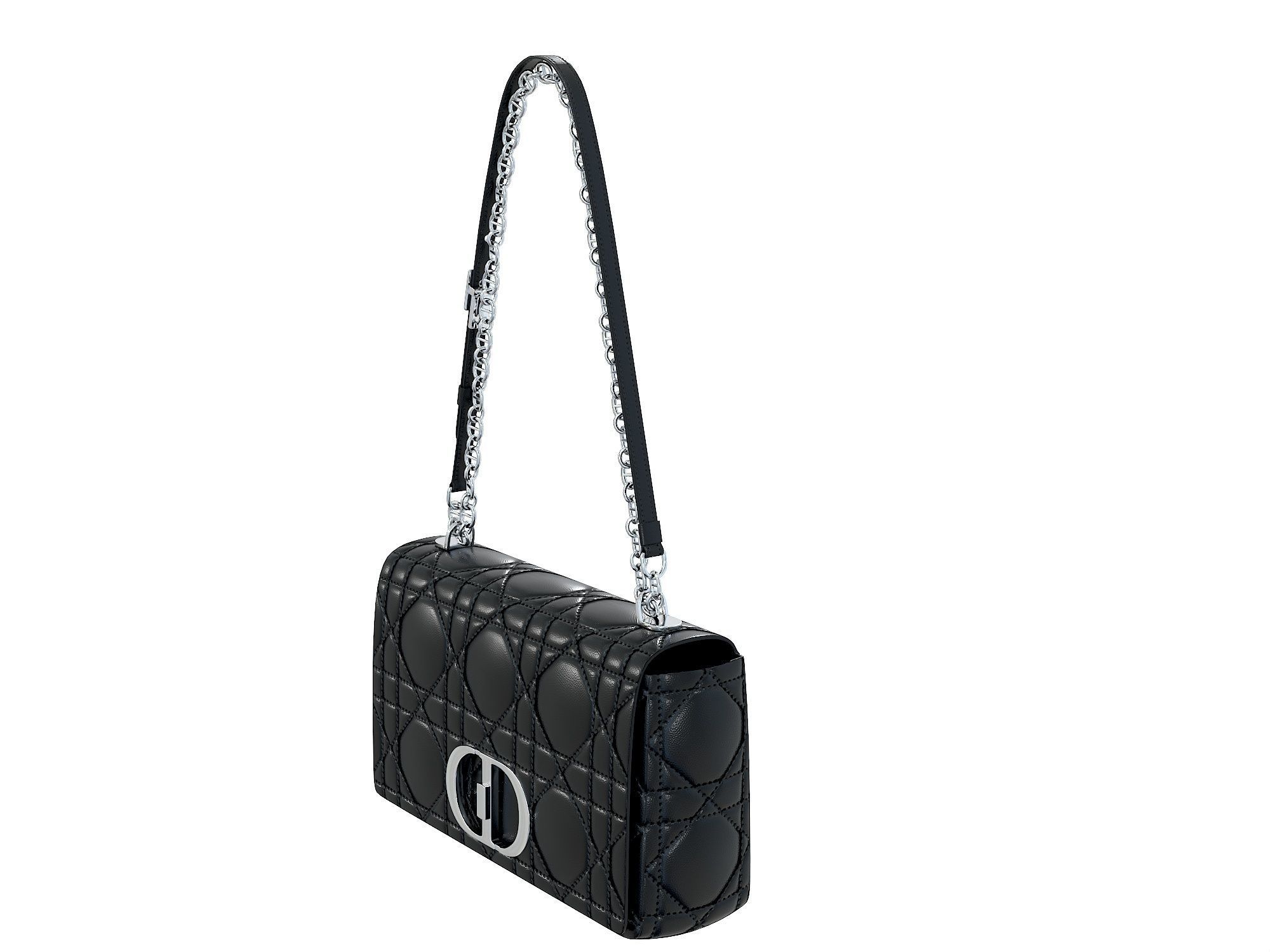 DIOR Caro Bag Black Low-poly 3D model_2