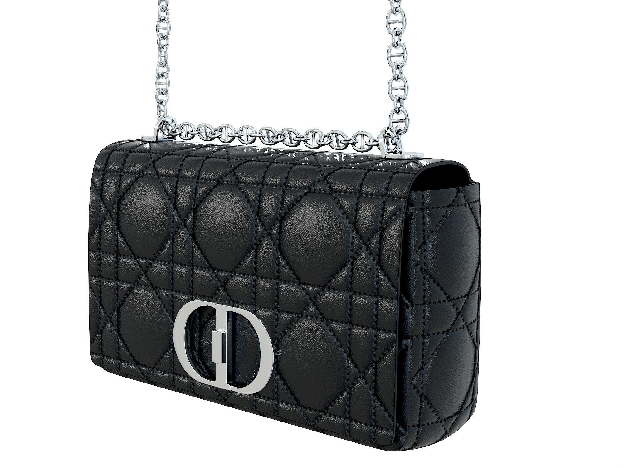 DIOR Caro Bag Black Low-poly 3D model_7