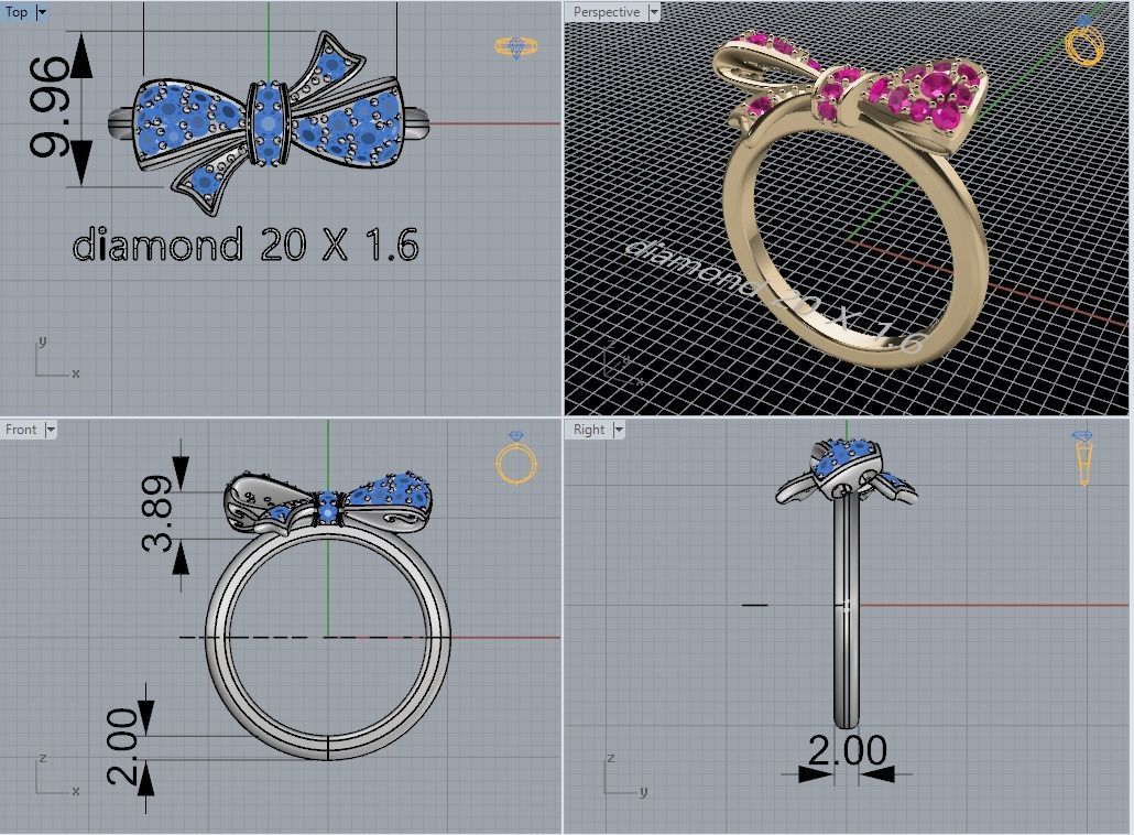 Bow Ring   541 3D print model_4
