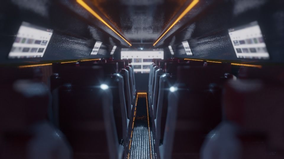 Mini Bus Low-poly 3D model_5