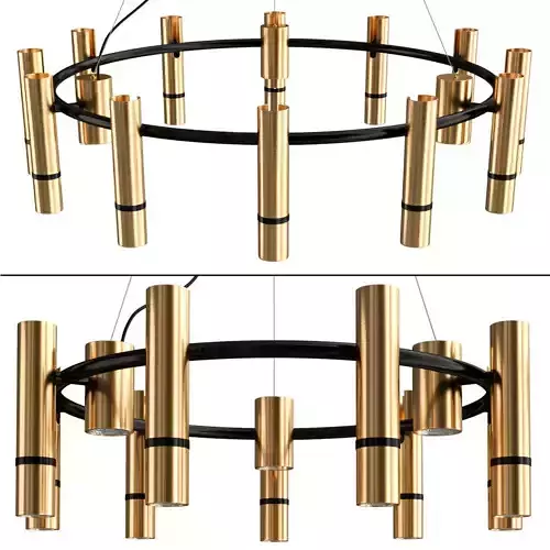 REACT R chandelier made of brass tubes 3D model