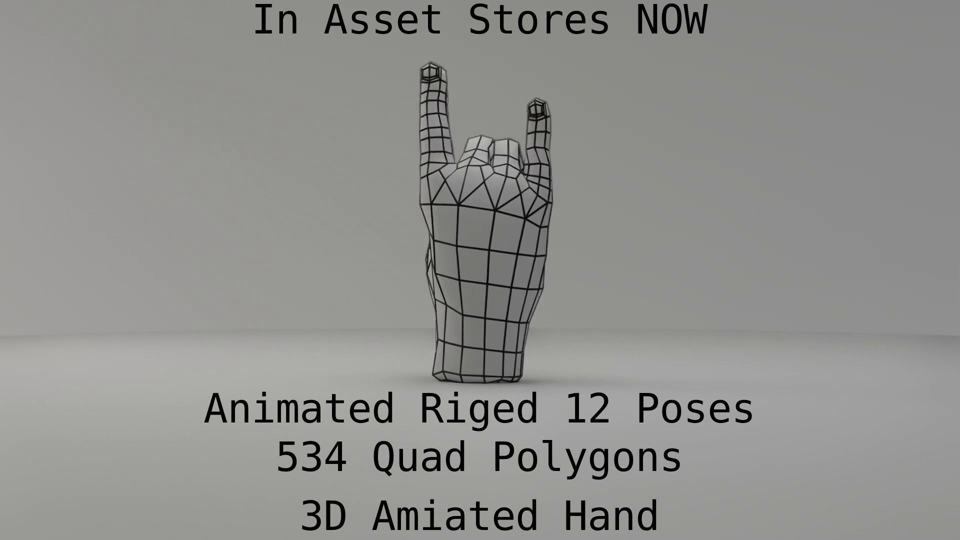 3D Hand Animated Rigged Low-poly 3D model_13