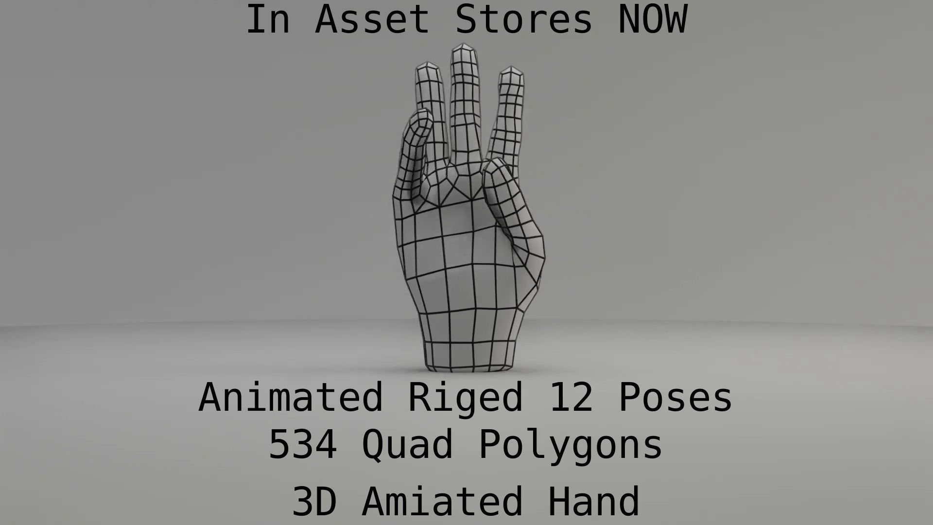 3D Hand Animated Rigged Low-poly 3D model_12