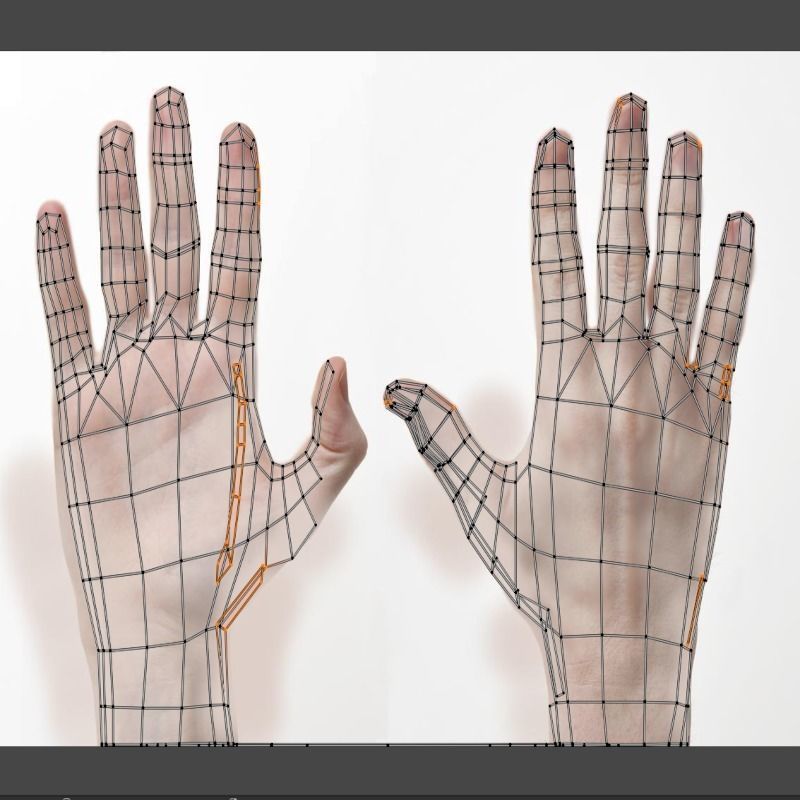 3D Hand Animated Rigged Low-poly 3D model_10