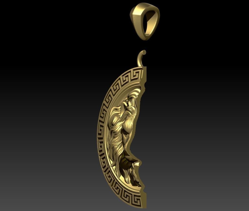Lion pendant 3d model for printing STL 3D print model_16
