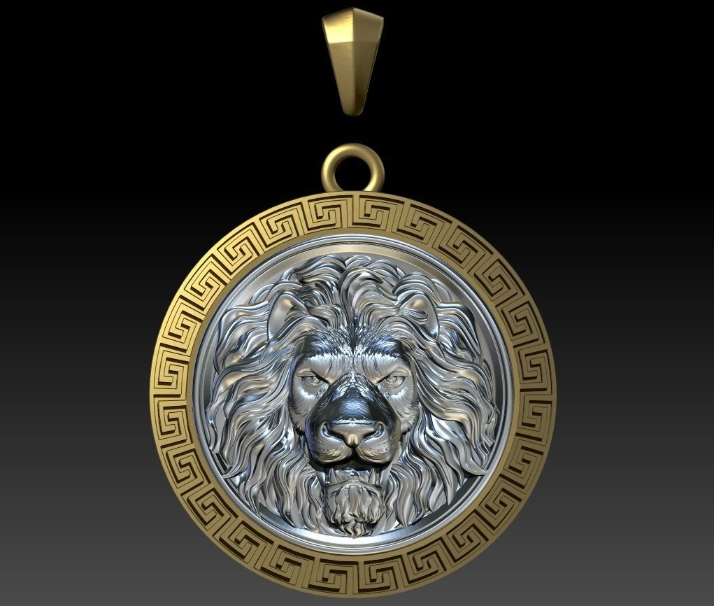Lion pendant 3d model for printing STL 3D print model_7