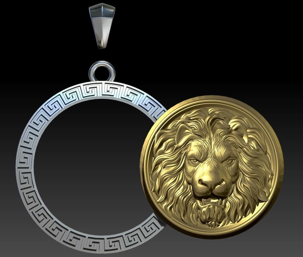 Lion pendant 3d model for printing STL 3D print model_4