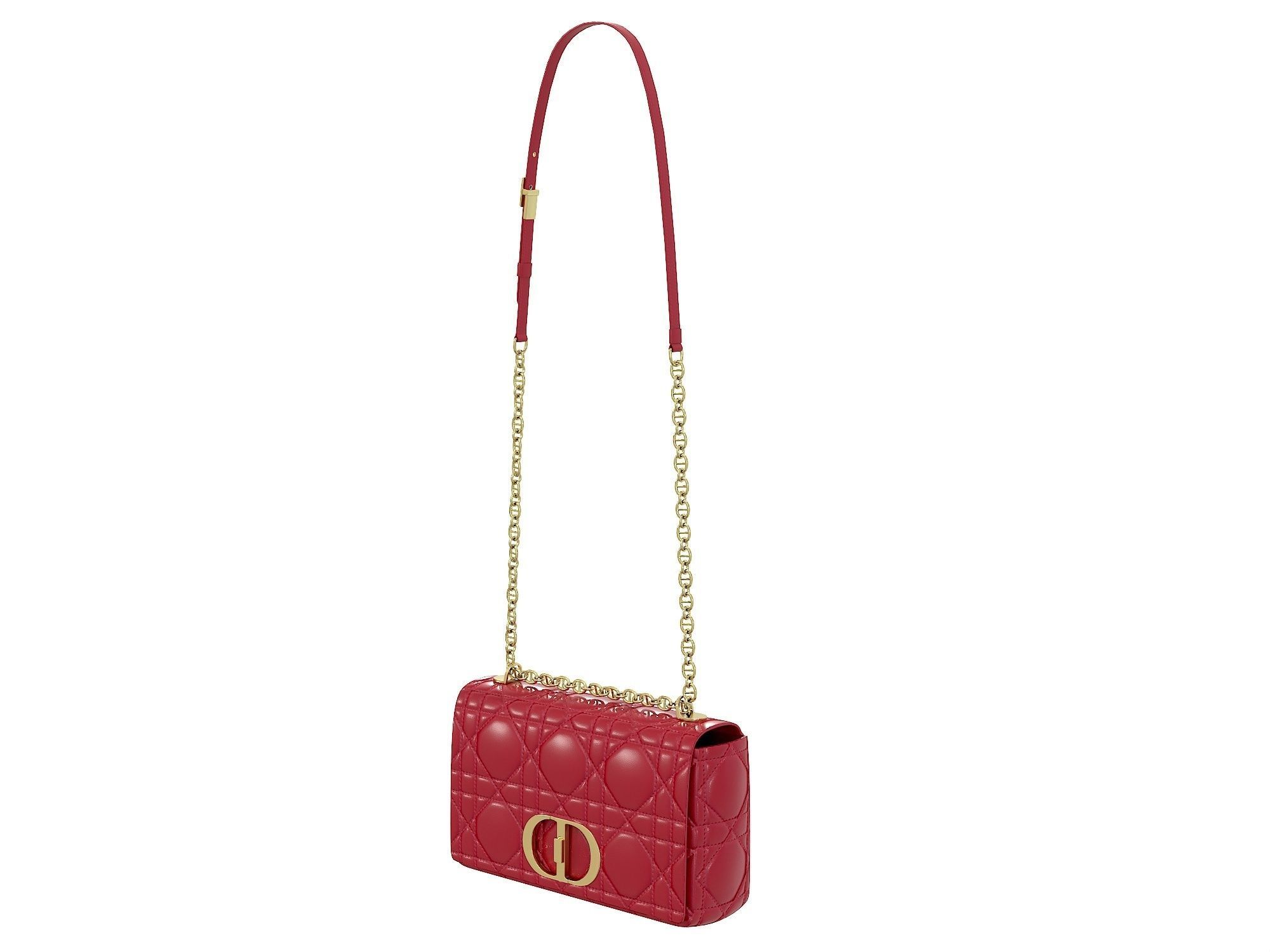 DIOR Caro Bag Red Low-poly 3D model_6