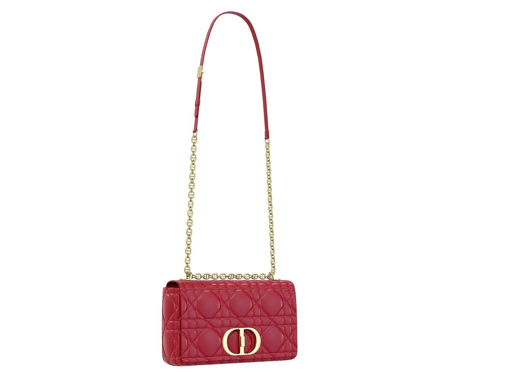 DIOR Caro Bag Red Low-poly 3D model_5