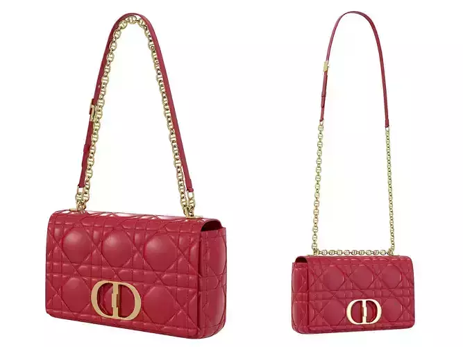 DIOR Caro Bag Red Low-poly 3D model