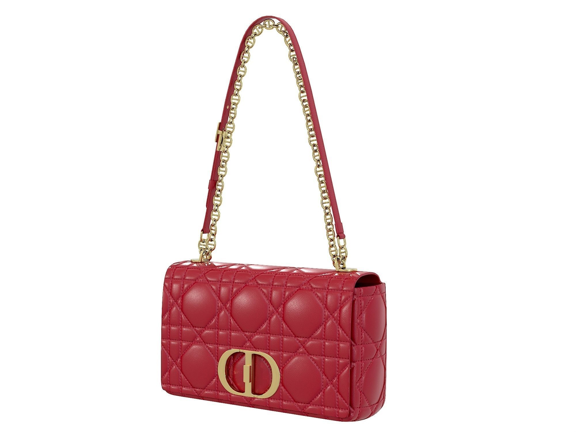 DIOR Caro Bag Red Low-poly 3D model_1