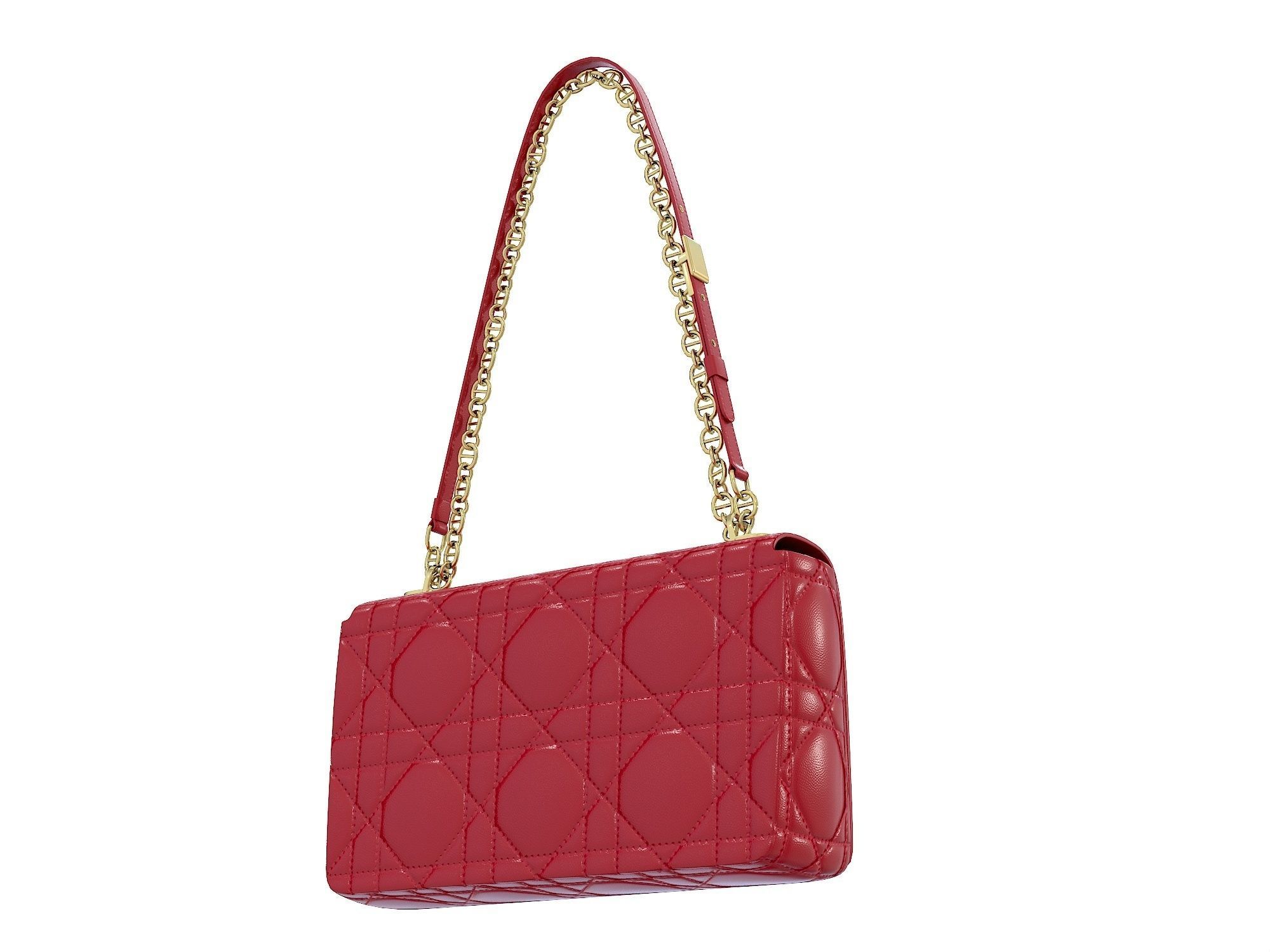DIOR Caro Bag Red Low-poly 3D model_4