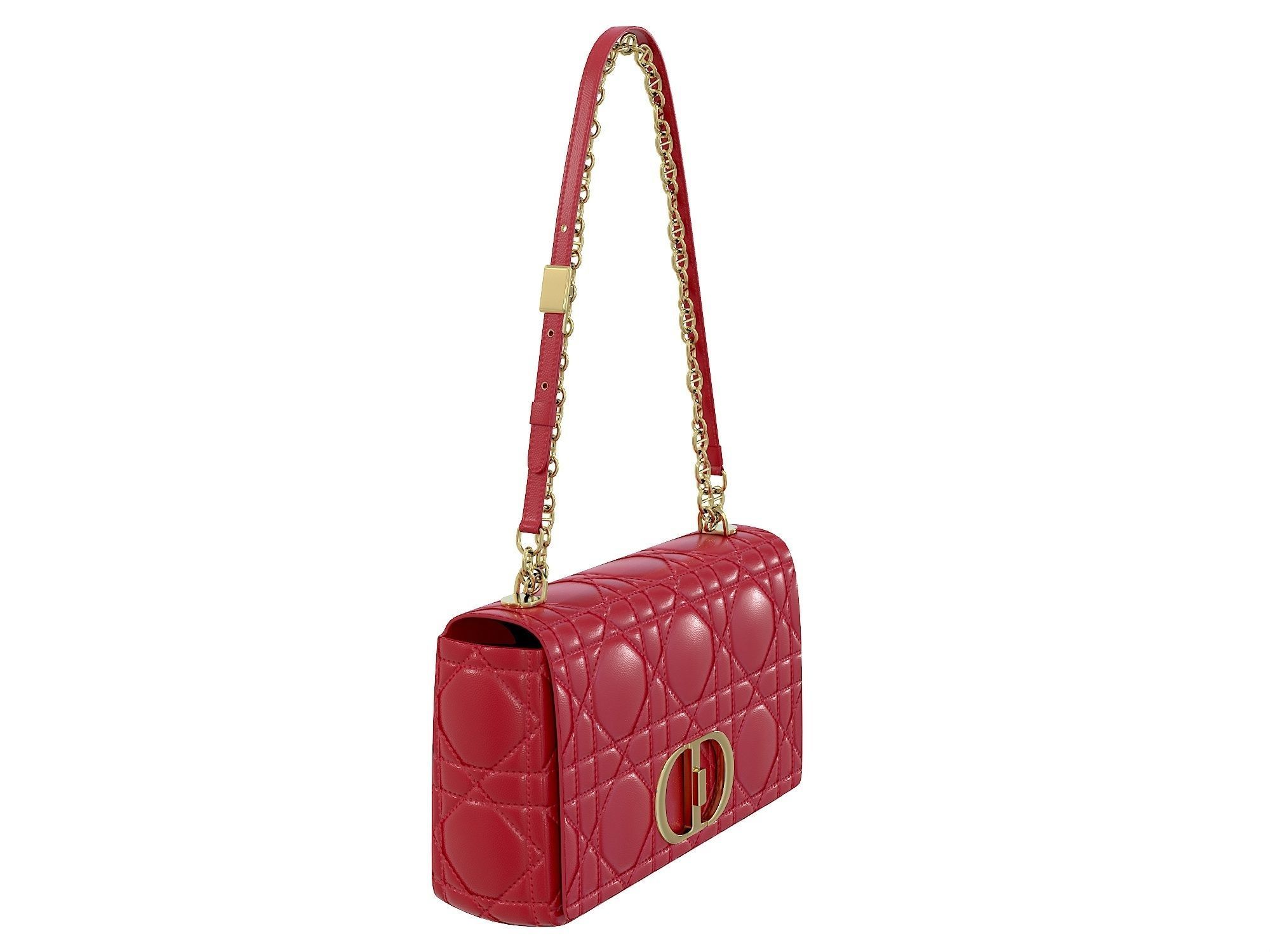 DIOR Caro Bag Red Low-poly 3D model_3