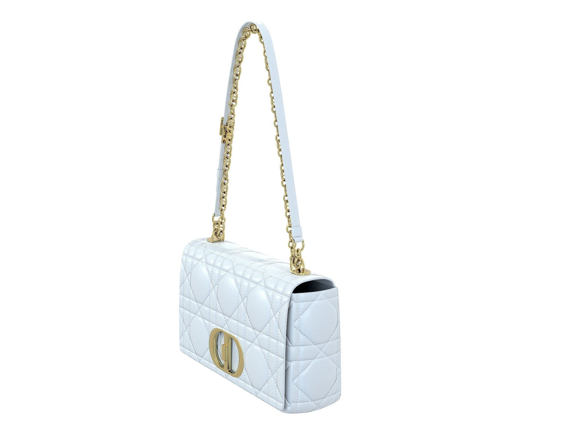 DIOR Caro Bag White Low-poly 3D model_1