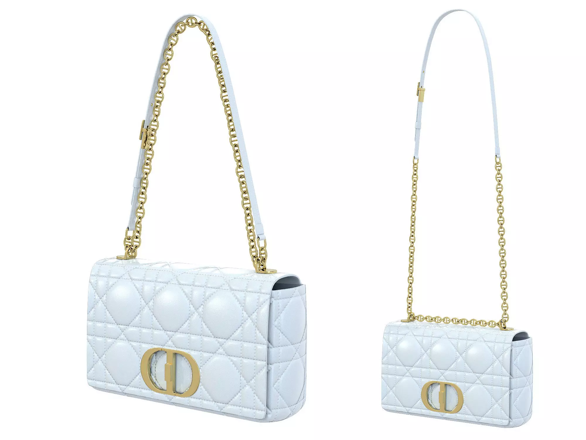 DIOR Caro Bag White Low-poly 3D model_0