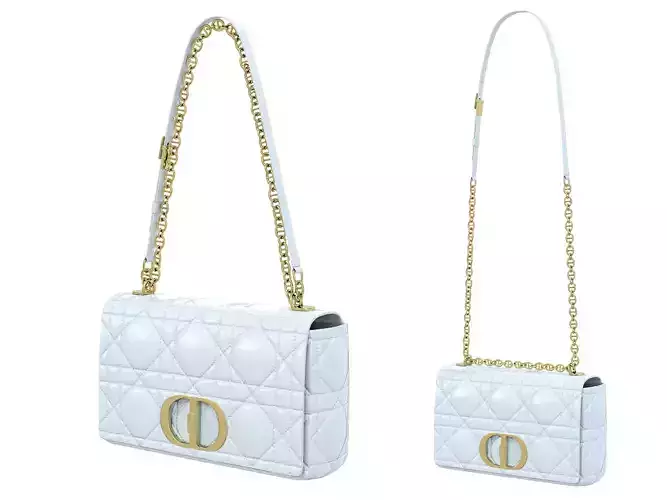 DIOR Caro Bag White Low-poly 3D model