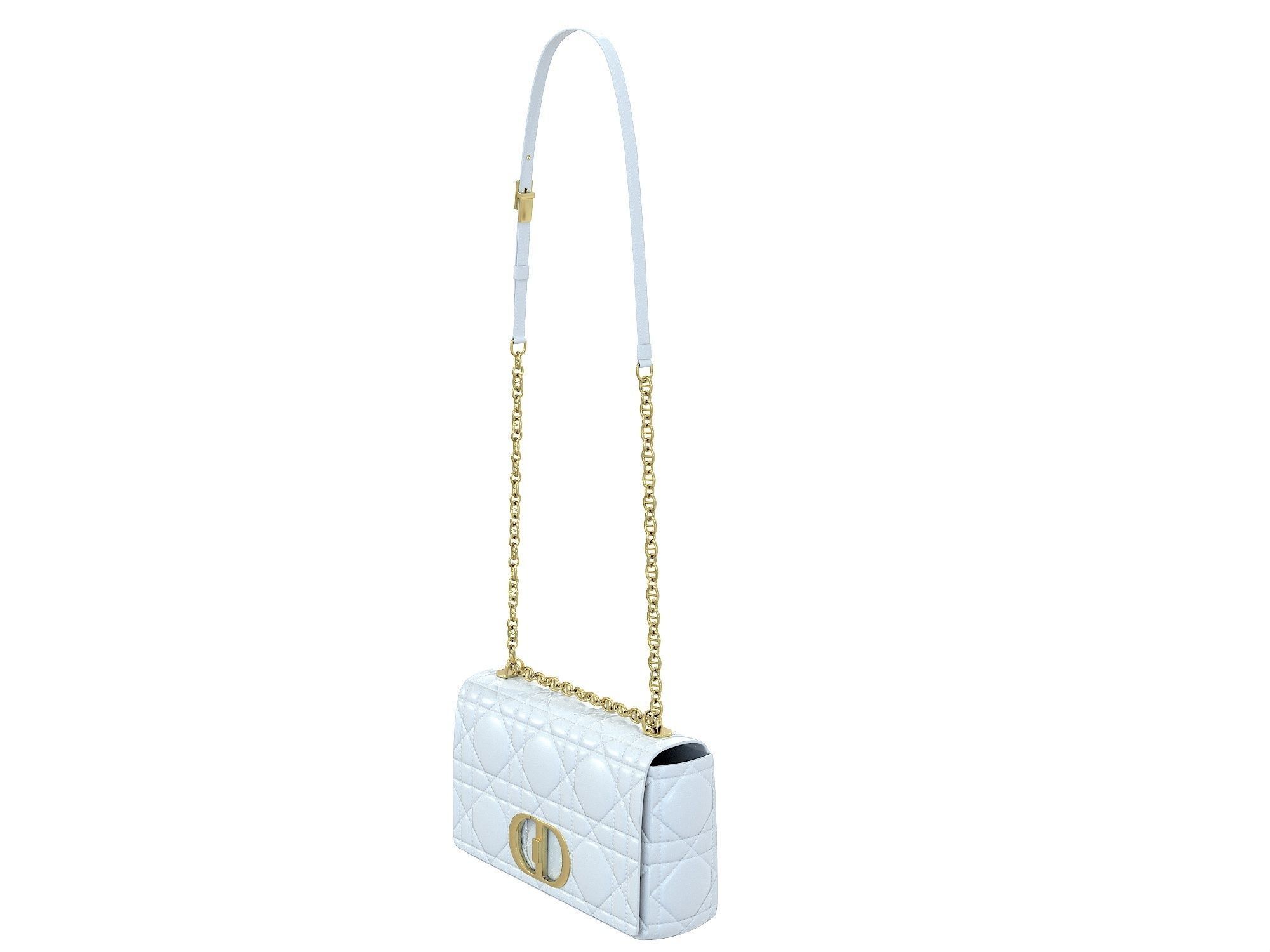 DIOR Caro Bag White Low-poly 3D model_5