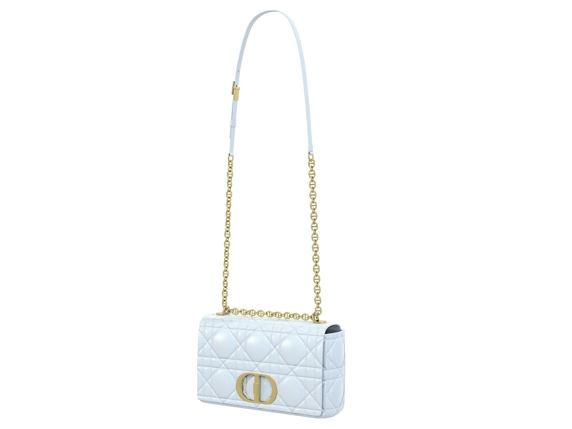 DIOR Caro Bag White Low-poly 3D model_4
