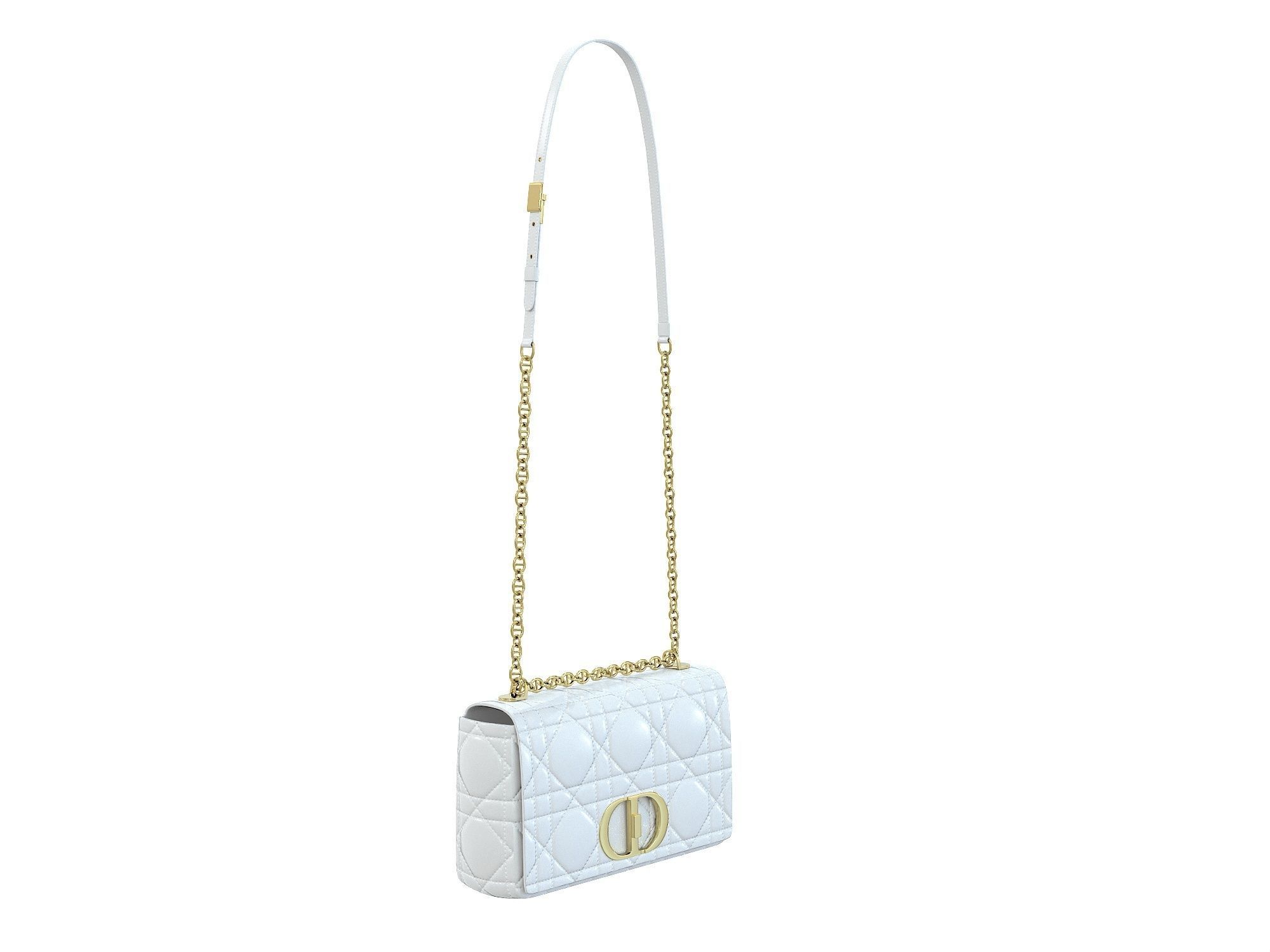 DIOR Caro Bag White Low-poly 3D model_6