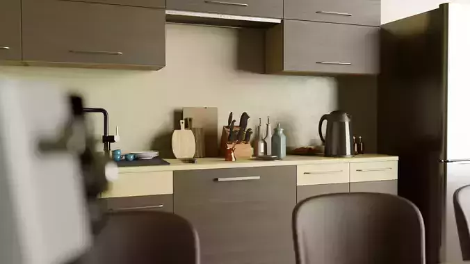 Detailed Kitchen Scene 3D model