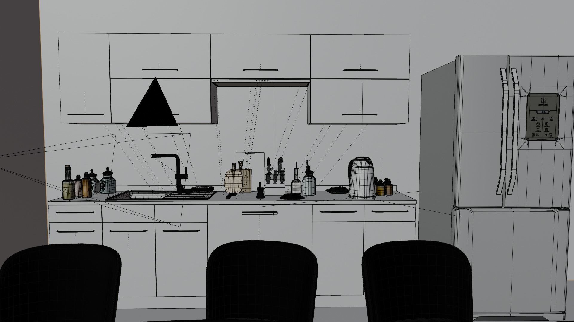 Detailed Kitchen Scene 3D model_8