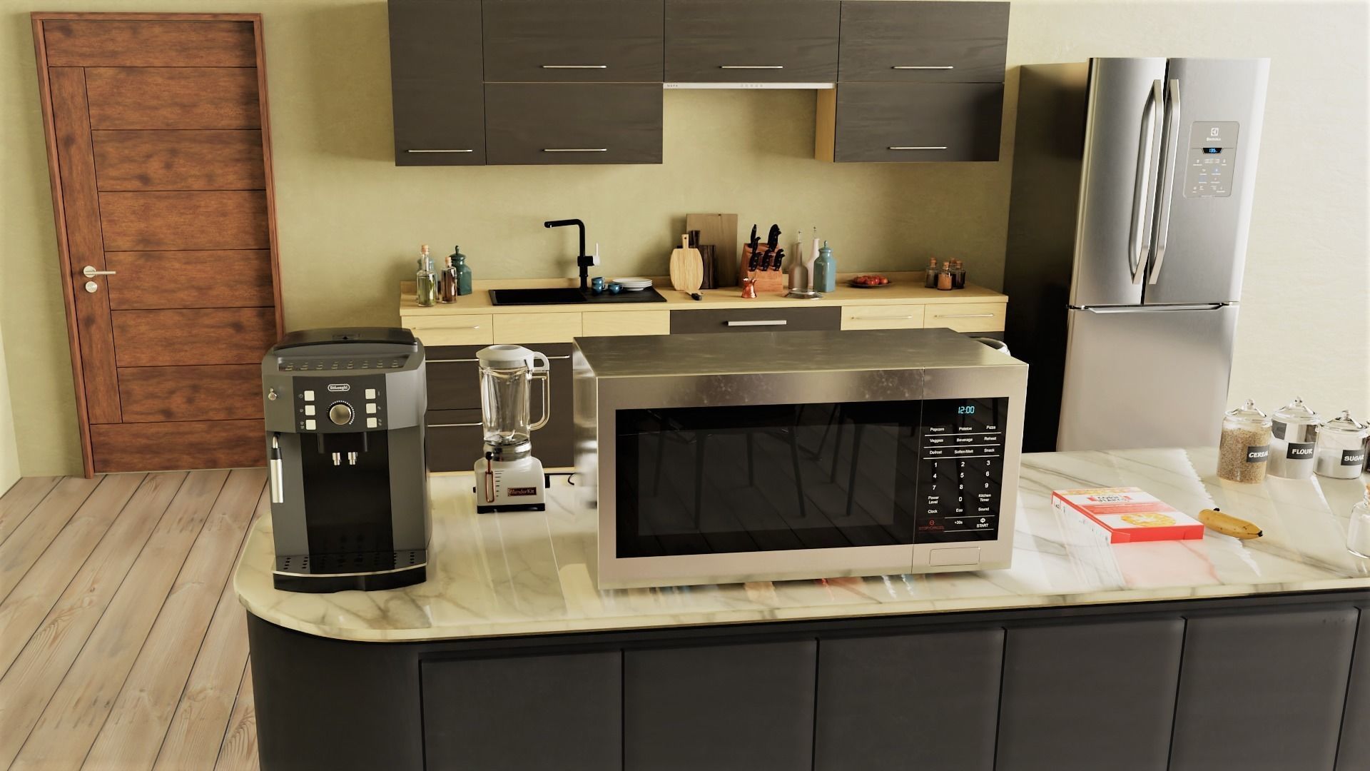 Detailed Kitchen Scene 3D model_3