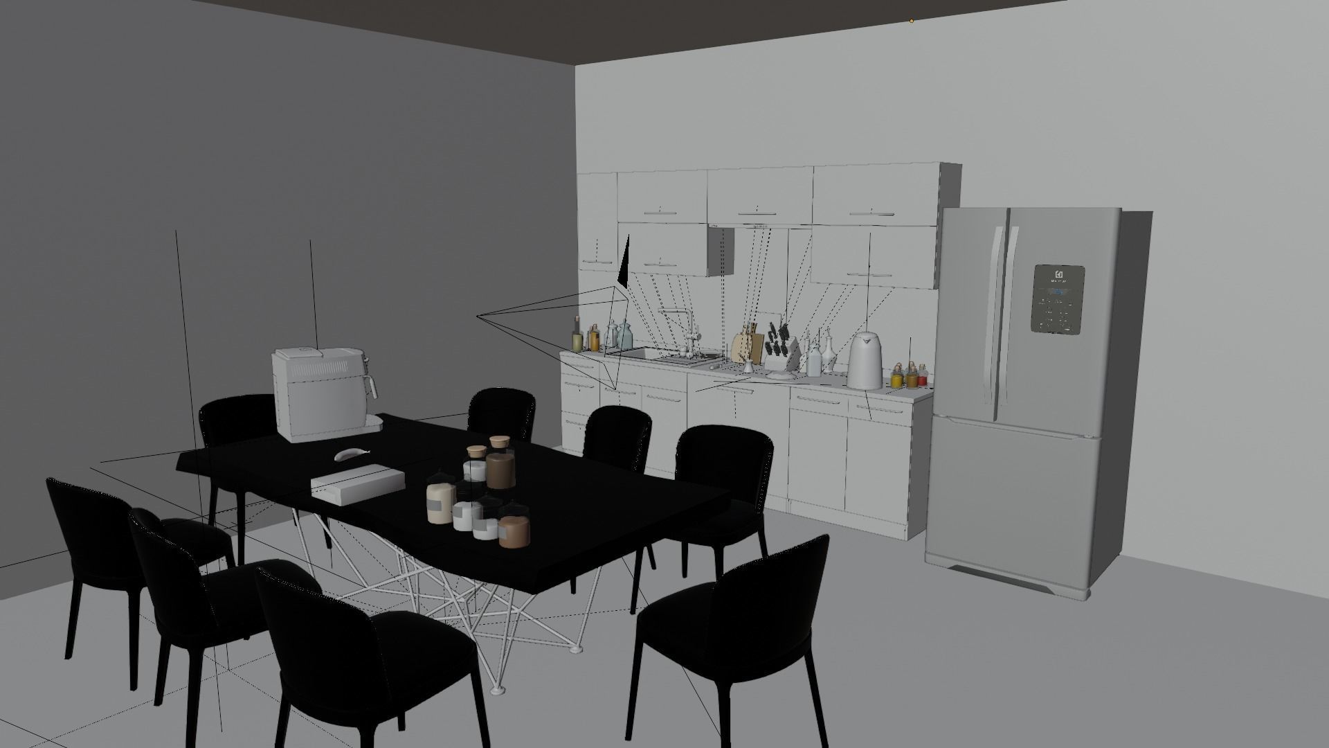 Detailed Kitchen Scene 3D model_6