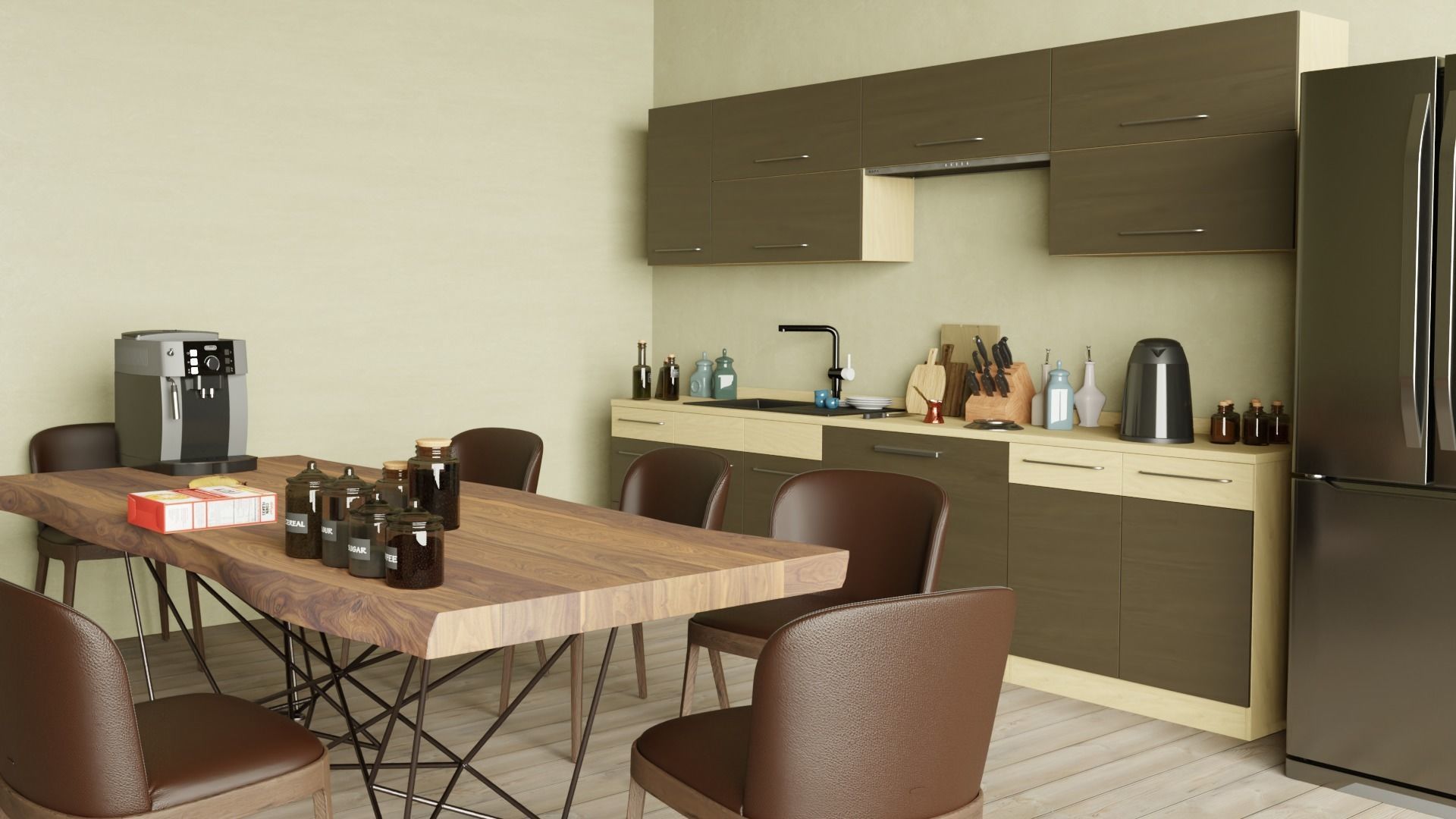 Detailed Kitchen Scene 3D model_1