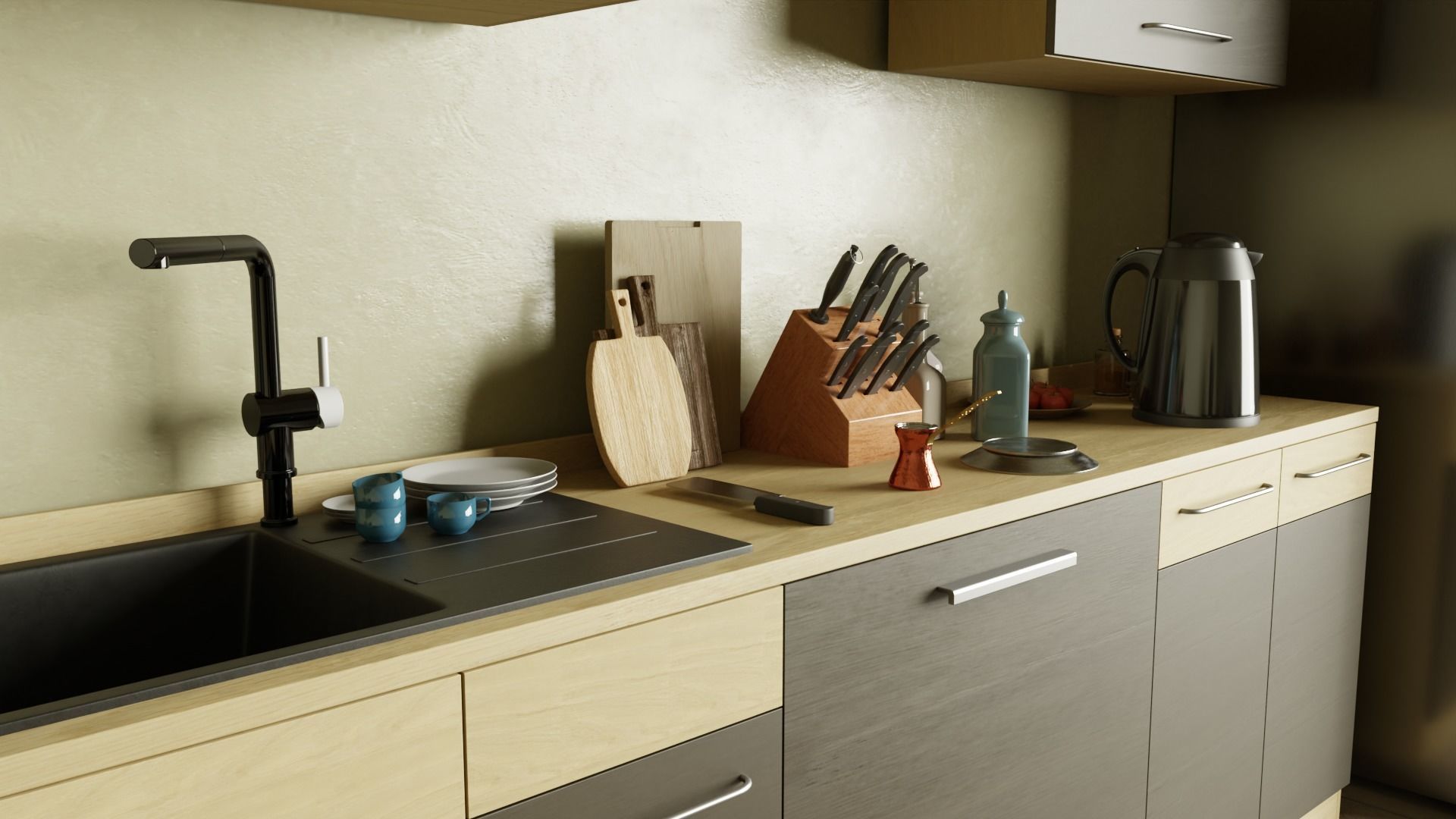 Detailed Kitchen Scene 3D model_2