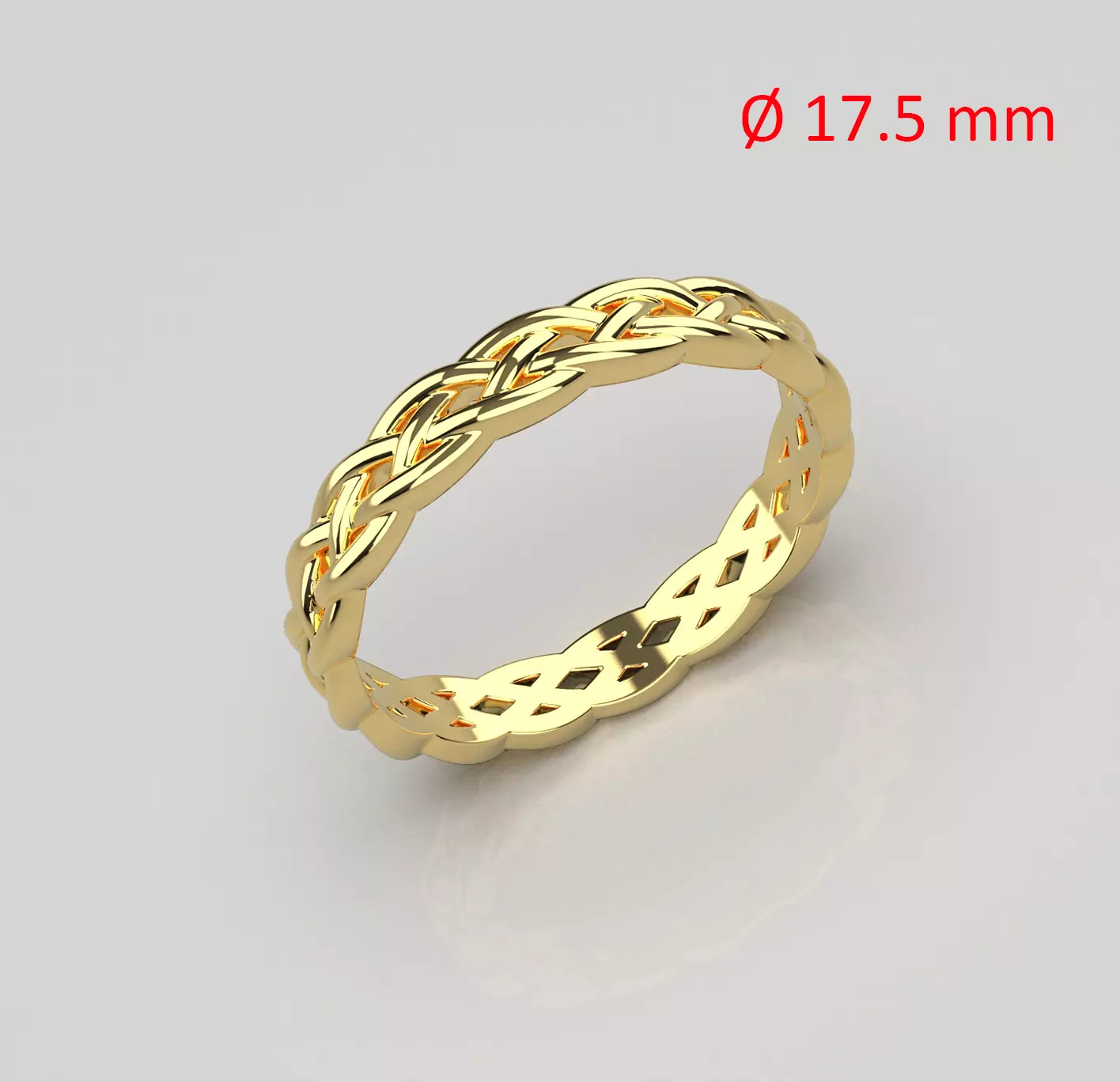 Women ring with binding 17 5 mm 3D print model_0