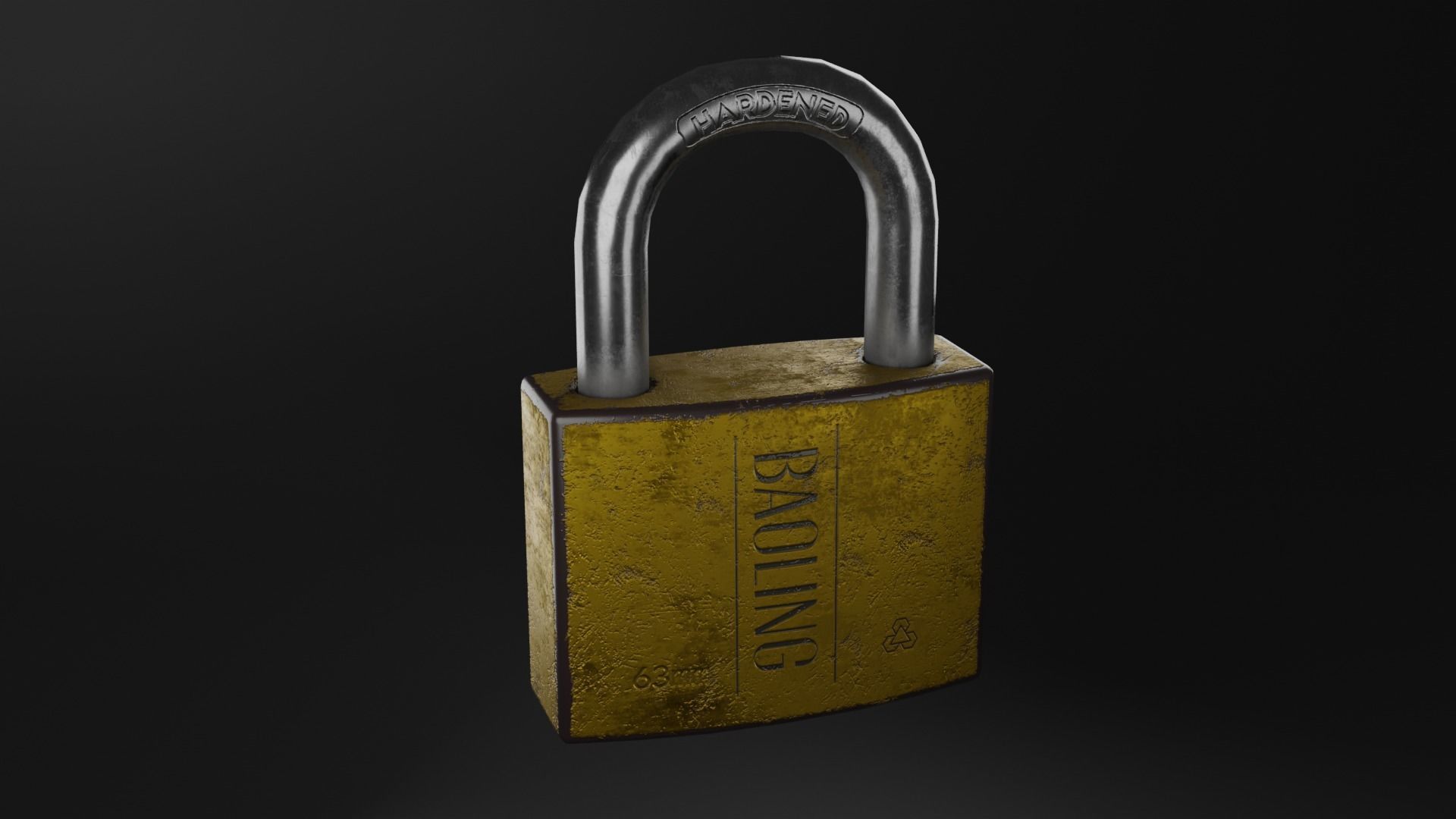 Door Lock Low-poly 3D model_1