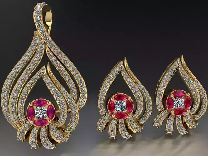 Bouquet collection necklace  and earring  543