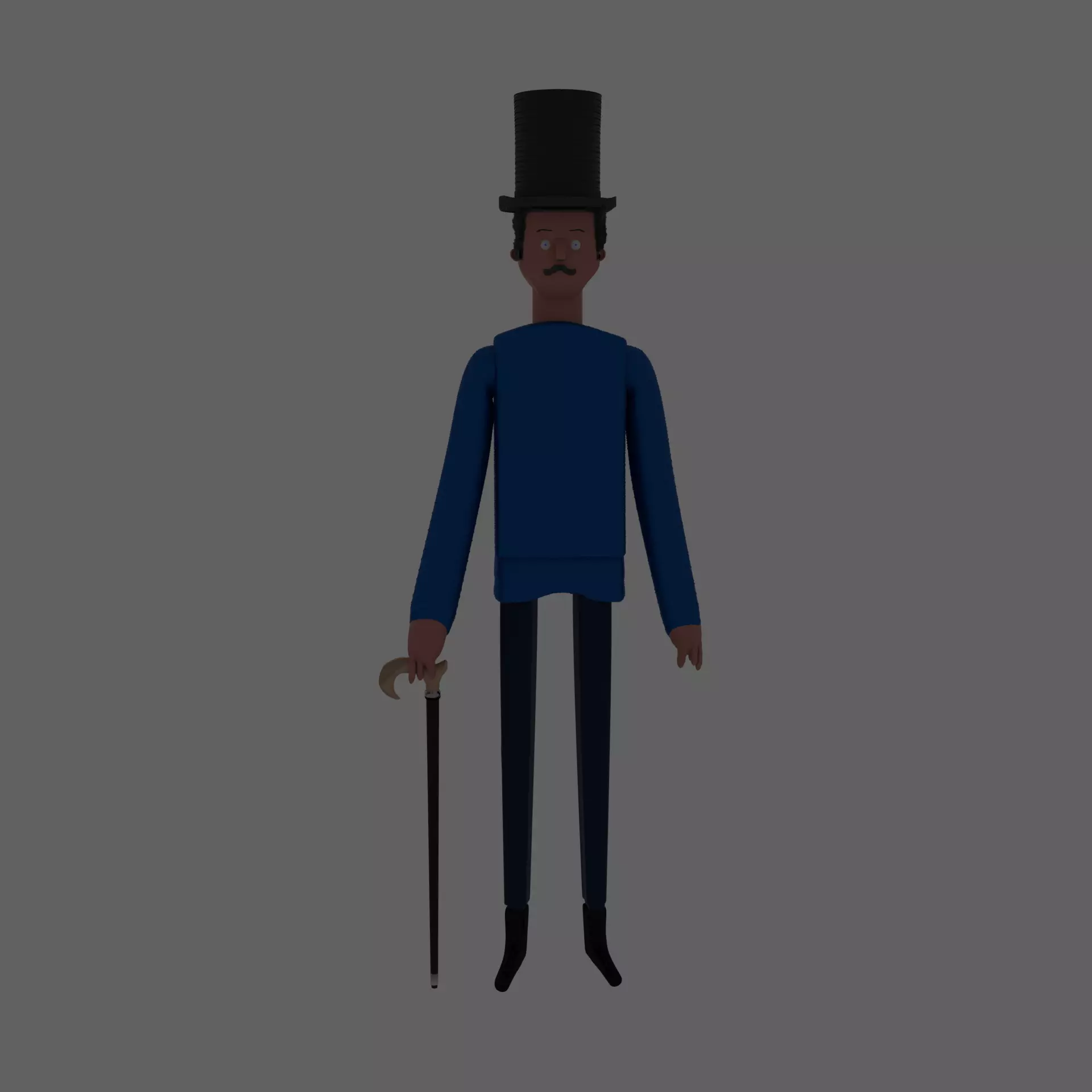 character man with skeleton 3D model_0