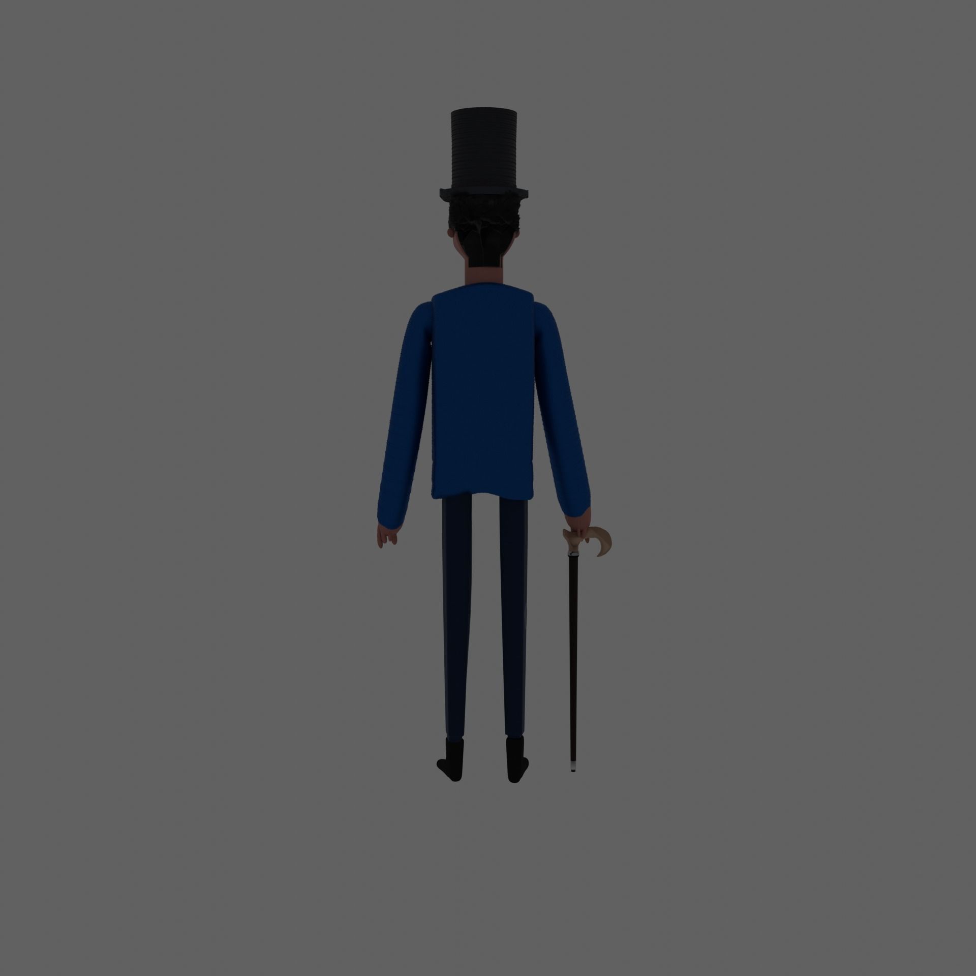 character man with skeleton 3D model_1
