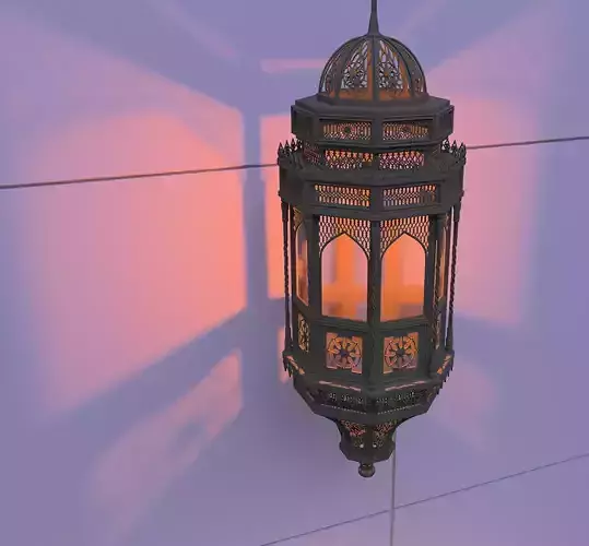 Lantern moroccan hanging on wall