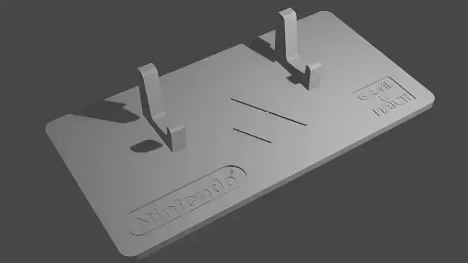 Zelda Game and Watch Stand for console - Triforce Logo V2 3D model